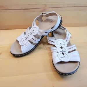 Clarks Leisa Janna Womens Leather Slingback Sandals Shoes